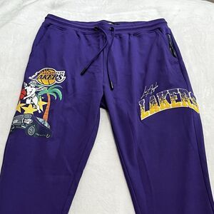 Pro Standard Men's NBA Los Angeles Lakers Drawstring Pants Size M Purple 3D Logo